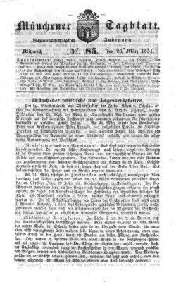 Münchener Tagblatt Mittwoch 26. März 1851