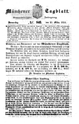 Münchener Tagblatt Donnerstag 27. März 1851