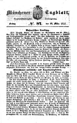 Münchener Tagblatt Freitag 28. März 1851