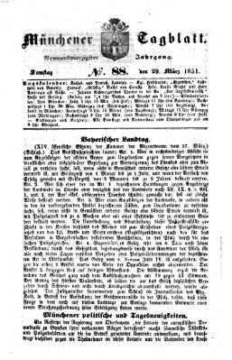 Münchener Tagblatt Samstag 29. März 1851