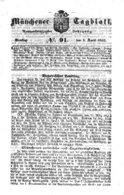 Münchener Tagblatt Dienstag 1. April 1851