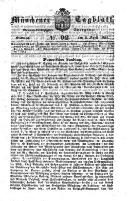 Münchener Tagblatt Mittwoch 2. April 1851