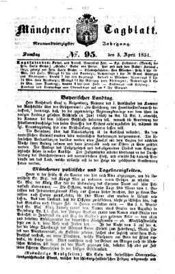 Münchener Tagblatt Samstag 5. April 1851