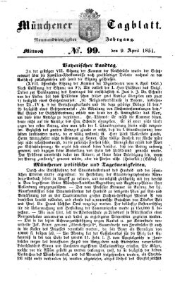 Münchener Tagblatt Mittwoch 9. April 1851