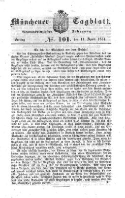 Münchener Tagblatt Freitag 11. April 1851