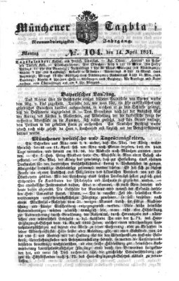 Münchener Tagblatt Montag 14. April 1851