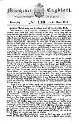 Münchener Tagblatt Donnerstag 24. April 1851