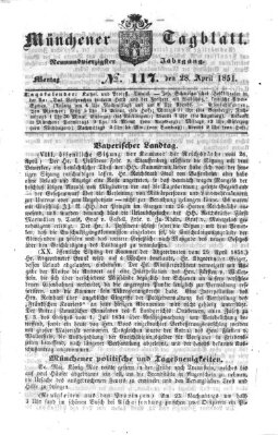 Münchener Tagblatt Montag 28. April 1851