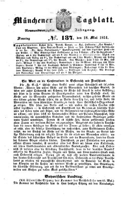 Münchener Tagblatt Sonntag 18. Mai 1851