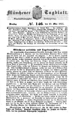 Münchener Tagblatt Dienstag 27. Mai 1851