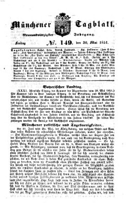 Münchener Tagblatt Freitag 30. Mai 1851