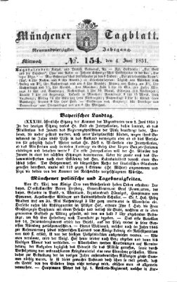 Münchener Tagblatt Mittwoch 4. Juni 1851