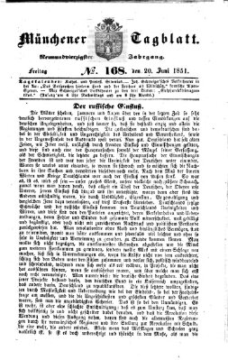 Münchener Tagblatt Freitag 20. Juni 1851