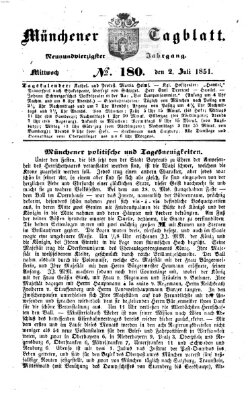 Münchener Tagblatt Mittwoch 2. Juli 1851