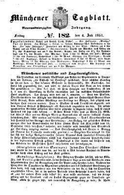 Münchener Tagblatt Freitag 4. Juli 1851