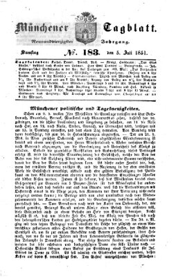 Münchener Tagblatt Samstag 5. Juli 1851