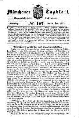 Münchener Tagblatt Mittwoch 9. Juli 1851