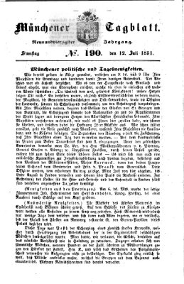 Münchener Tagblatt Samstag 12. Juli 1851