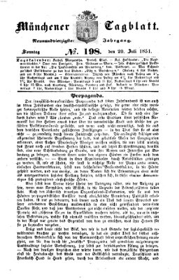 Münchener Tagblatt Sonntag 20. Juli 1851