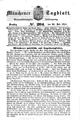 Münchener Tagblatt Samstag 26. Juli 1851