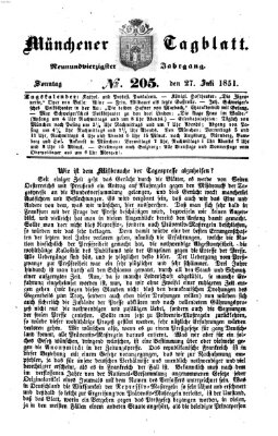 Münchener Tagblatt Sonntag 27. Juli 1851