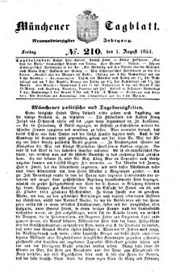 Münchener Tagblatt Freitag 1. August 1851