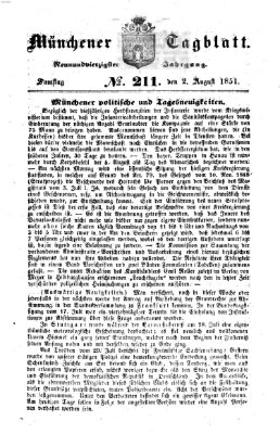 Münchener Tagblatt Samstag 2. August 1851