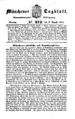 Münchener Tagblatt Sonntag 3. August 1851