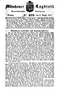 Münchener Tagblatt Samstag 9. August 1851