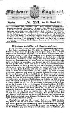 Münchener Tagblatt Dienstag 12. August 1851