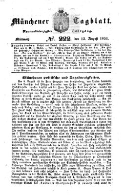 Münchener Tagblatt Mittwoch 13. August 1851