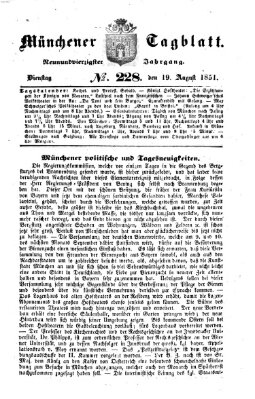 Münchener Tagblatt Dienstag 19. August 1851