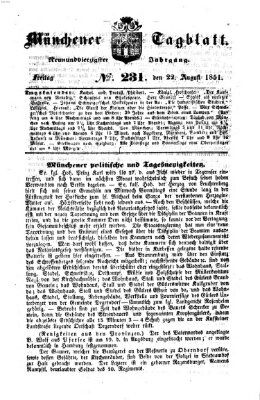 Münchener Tagblatt Freitag 22. August 1851