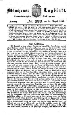 Münchener Tagblatt Sonntag 24. August 1851