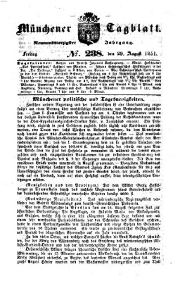 Münchener Tagblatt Freitag 29. August 1851