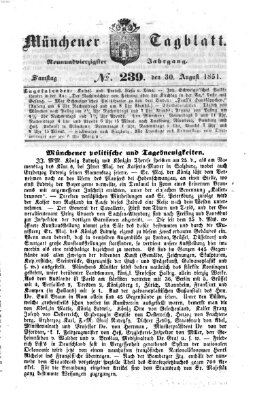 Münchener Tagblatt Samstag 30. August 1851