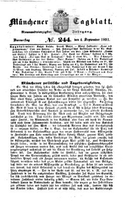 Münchener Tagblatt Donnerstag 4. September 1851