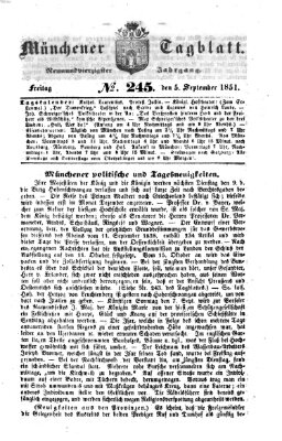 Münchener Tagblatt Freitag 5. September 1851