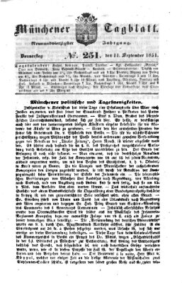 Münchener Tagblatt Donnerstag 11. September 1851