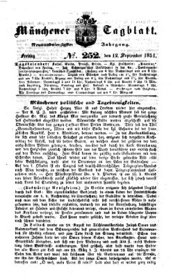 Münchener Tagblatt Freitag 12. September 1851