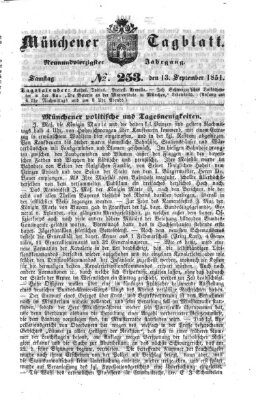 Münchener Tagblatt Samstag 13. September 1851