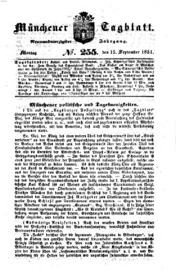 Münchener Tagblatt Montag 15. September 1851