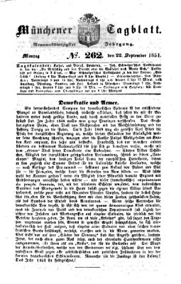 Münchener Tagblatt Montag 22. September 1851