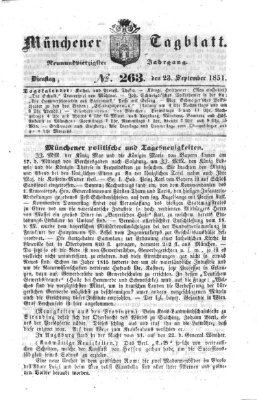 Münchener Tagblatt Dienstag 23. September 1851