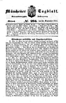 Münchener Tagblatt Mittwoch 24. September 1851