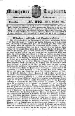 Münchener Tagblatt Donnerstag 2. Oktober 1851