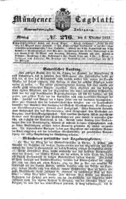 Münchener Tagblatt Montag 6. Oktober 1851