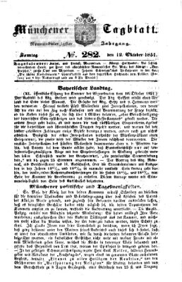 Münchener Tagblatt Sonntag 12. Oktober 1851