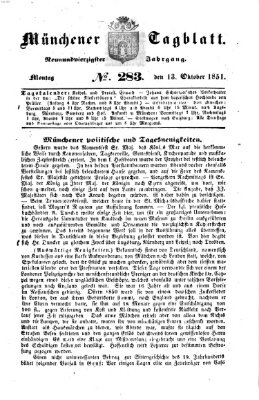 Münchener Tagblatt Montag 13. Oktober 1851