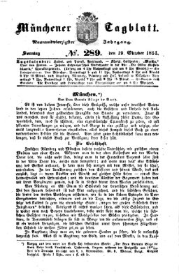 Münchener Tagblatt Sonntag 19. Oktober 1851